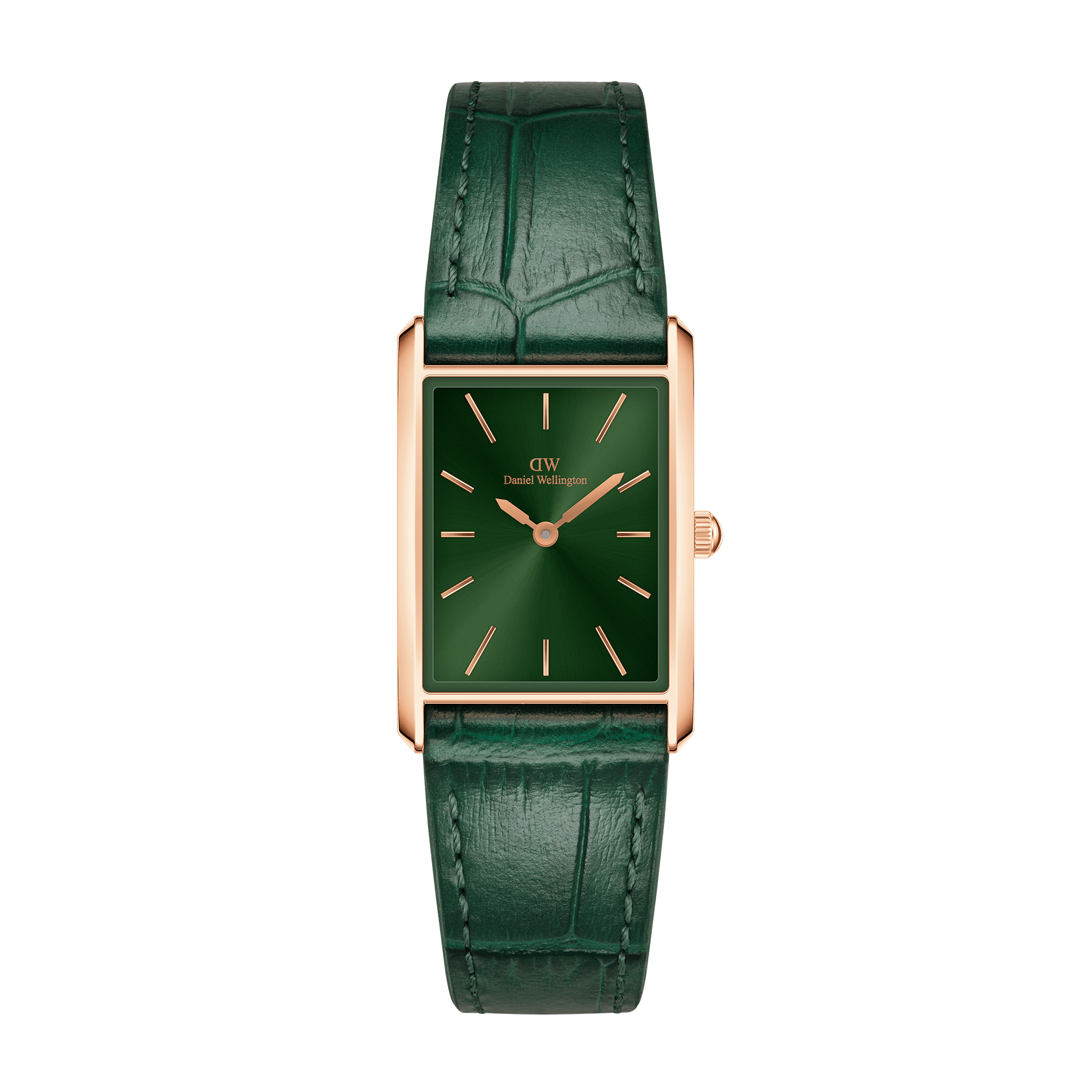 HORLOGE Daniel Wellington THE BOUND 32x22 Pelle croc verde RG Smaragdgroen