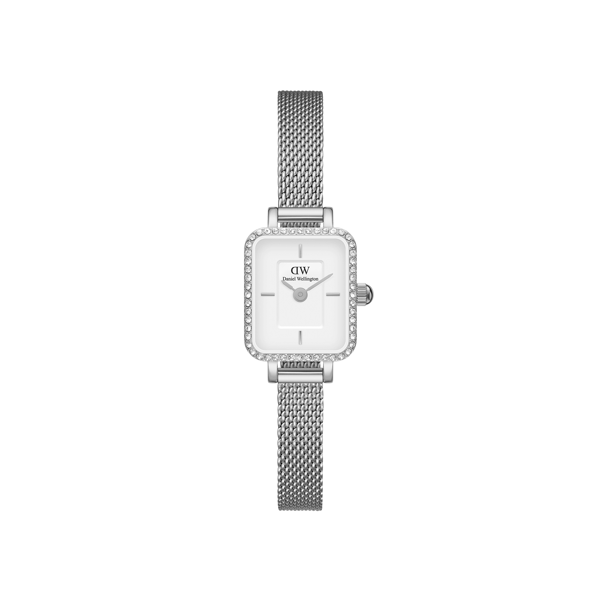 HORLOGE Daniel Wellington QUADRO MINI LUMINE BEZEL 15x18 STERLING S Wit