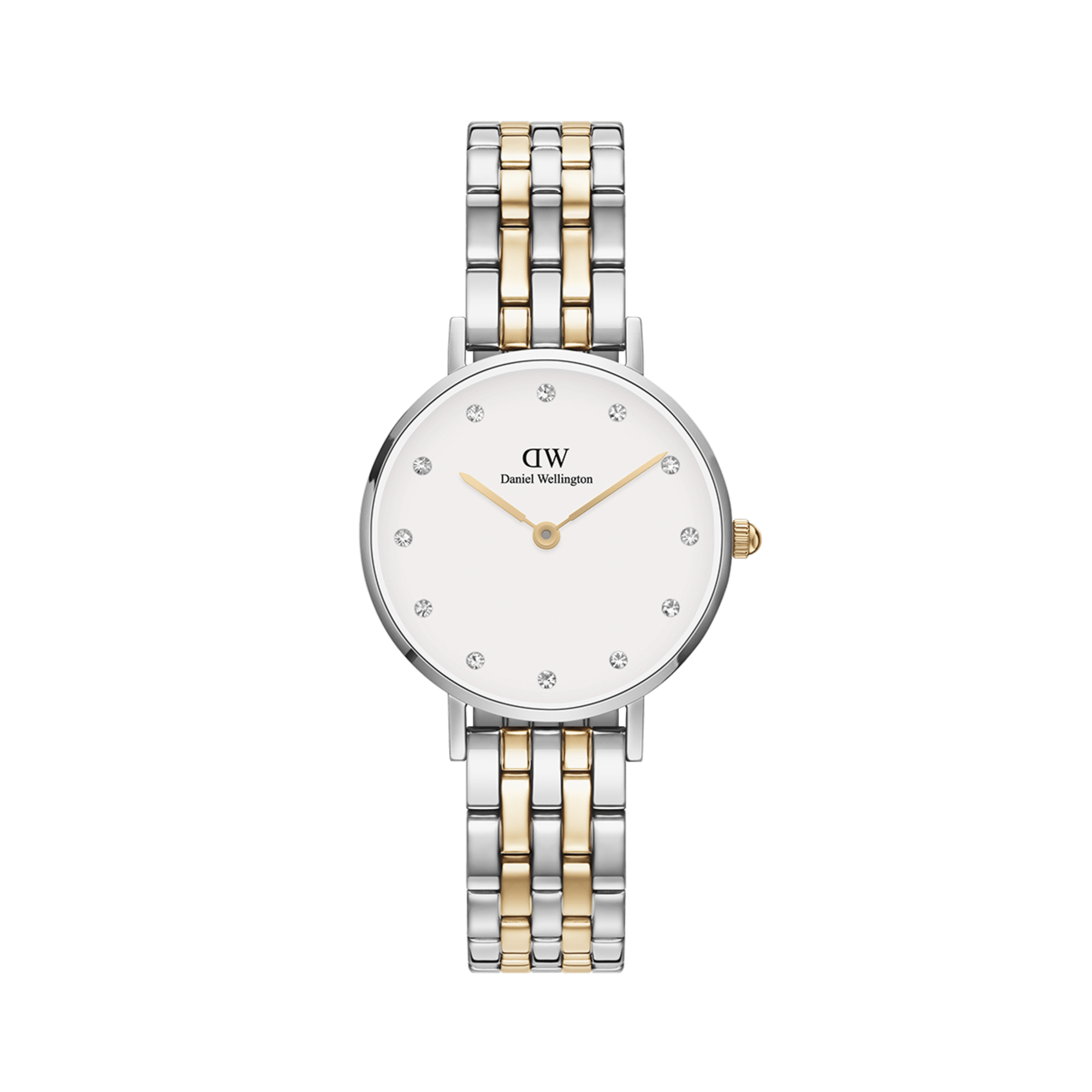 De Petite Lumine 5-Link is een horloge dat graag doorgaat als sieraad. Dit veelzijdige uurwerk heeft zowel de elegantie van een kwaliteitshorloge als de kostbare allure van designerjuwelen. De verwisselbare armband met 5 schakels ondersteunt en versterkt de eenvoud van de witte wijzerplaat, versierd met glinsterende kristallen. Stapel hem met eenvoudige armbanden, zoals de Classic Bracelet, of draag hem als een luxueus accent bij een casual outfit.