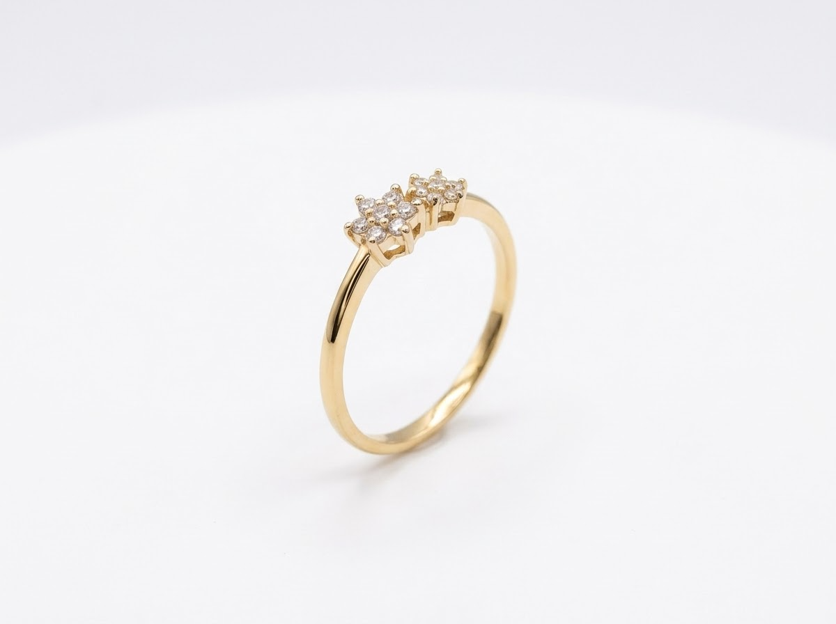 18 karaat geel goud + natuurlijke briljant 0.17ct 