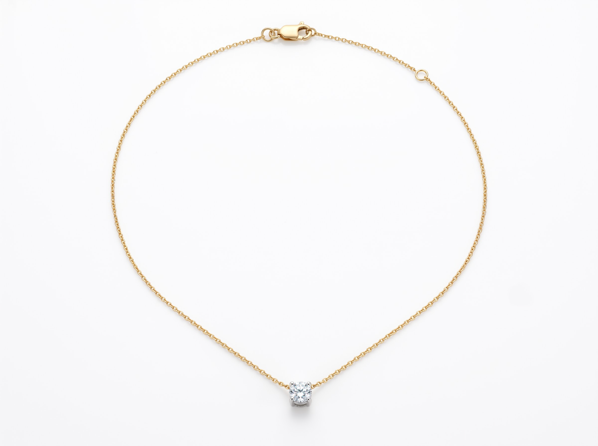 18 karaat ketting + LB 0.53ct briljant VVS1