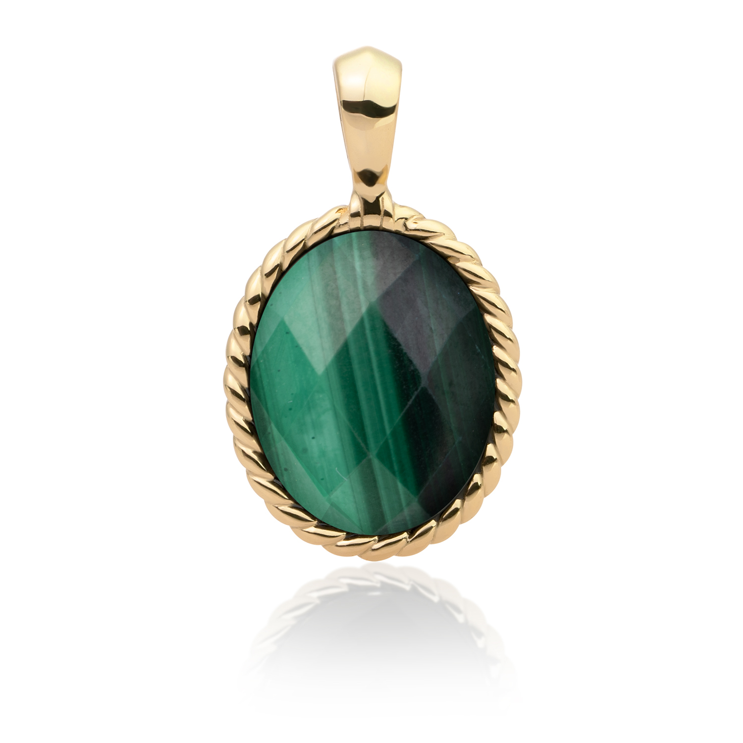 De Pendant I Malachite Twist Amulet is een verfijnde hanger van modelnummer SPG21-G73. Deze hanger, gemaakt van goudkleurig en hypoallergeen materiaal, combineert vergulding met 925 sterling zilver en heeft een prachtige kleursteen. Ideaal te dragen aan een fijne ketting voor een elegante en moderne uitstraling. Perfect voor elke gelegenheid!