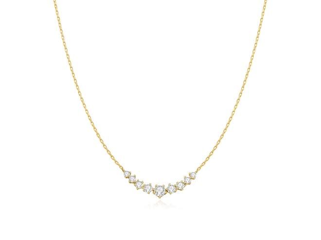 Ania Haie zilver verguld collier Gold Graduated Pav&eacute; Arc Necklace S