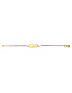 Mori Gold Filt&eacute; kinderplaatarmband 40-gf-kpa-03. Deze armband is graveer baar op de voor en achterkant