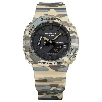 De WRIST WATCH ANADIGI, modelnummer GA-2100CM-5AER, biedt een unieke mix van digitale en analoge tijdsaanduiding. De robuuste constructie en waterbestendigheid maken het een perfecte keuze voor dagelijks gebruik en outdoor activiteiten. Draag de horloge om uw pols met de gespsluiting voor een veilige en comfortabele pasvorm.
