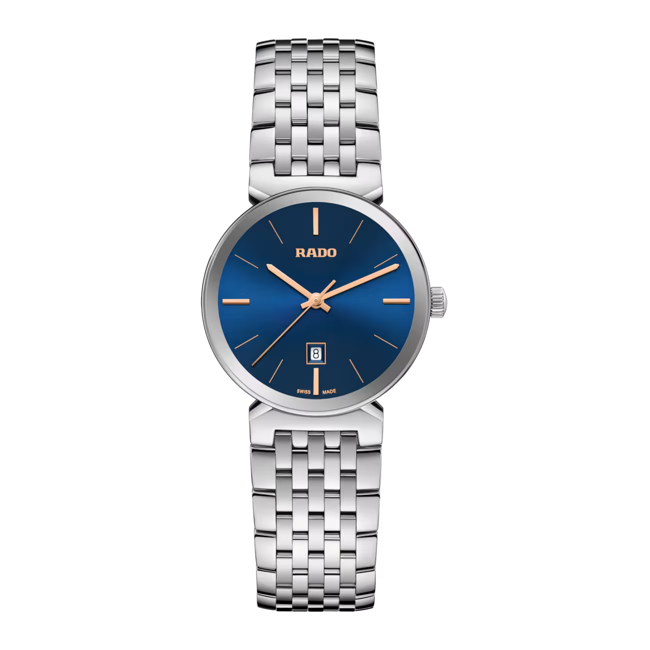 Sommige horloges vertellen meer dan alleen de tijd. De Florence Quartz is daar het perfecte voorbeeld van: een verfijnde combinatie van tijdloze klasse, vrouwelijke elegantie en subtiele glamour. Het gepolijste roestvrij staal, de slanke kast van slechts 7,8 mm en de elegante zevenschakelarmband cre&euml;ren een harmonieus geheel dat moeiteloos van een dagelijkse look naar een stijlvolle avondoutfit evolueert.

Het saffierglas van rand tot rand geeft het horloge een luxueuze, vloeiende uitstraling. De gebogen vorm, die ook de voor- en achterkant en de bezel vormt, wordt afgewerkt met een afgeschuind, gemetalliseerd zilverkleurig frame. Elk detail is zorgvuldig ontworpen om de 30 mm kast een strak, verfijnd en bijzonder elegant profiel te geven.

De echte blikvanger? De diepblauwe wijzerplaat met zonnestraalmotief, die bij elke beweging subtiel met het licht speelt. De ros&eacute;goudkleurige indexen, het bijpassende logo en de elegante wijzers voegen een warme, luxueuze toets toe. De discrete datumaanduiding op 6 uur maakt het geheel compleet, zonder afbreuk te doen aan de verfijnde uitstraling.

Elegant, veelzijdig en onweerstaanbaar stijlvol. De Florence Quartz is het perfecte accessoire voor wie houdt van luxueuze details met een speelse twist. Een subtiele eyecatcher om elke dag te dragen, en een elegante finishing touch voor elk bijzonder moment.

Want echte klasse zit niet in overdaad, maar in de details die het verschil maken.