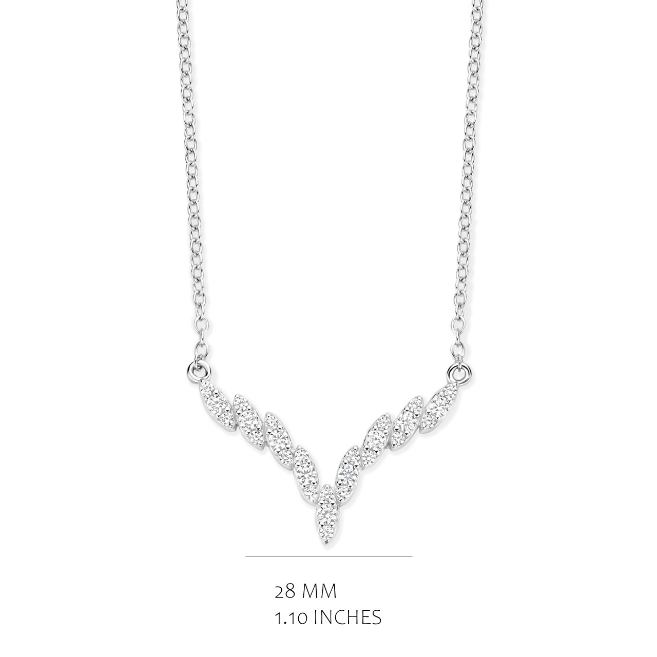 zilveren ketting prachtig voor een bruid gezet met witte zirconium