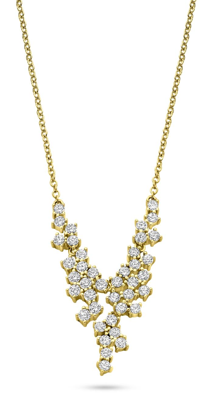 Ketting met tussenstuk, gezet is met zirconia
