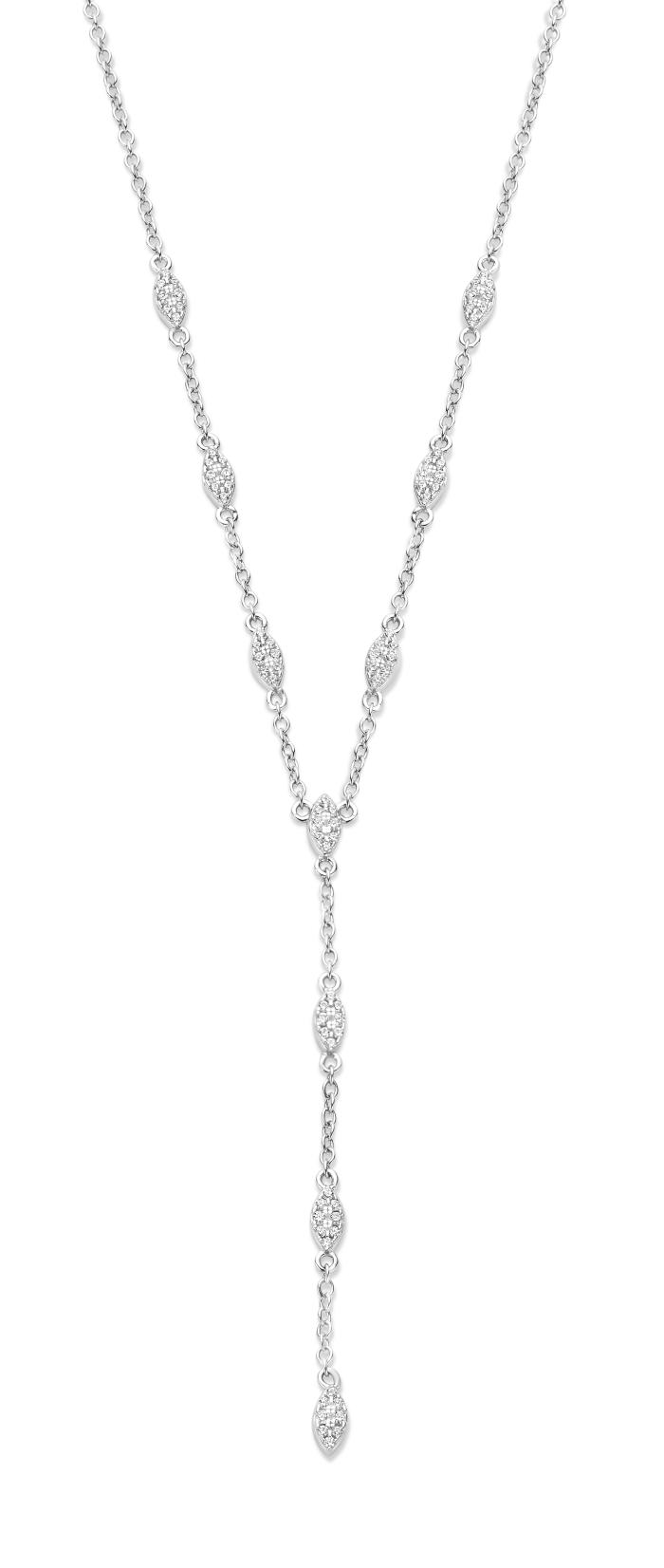 Ketting zilver met ovaal gezette tussenstukjes