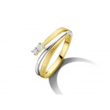 Ring bicolor met 2 diamanten