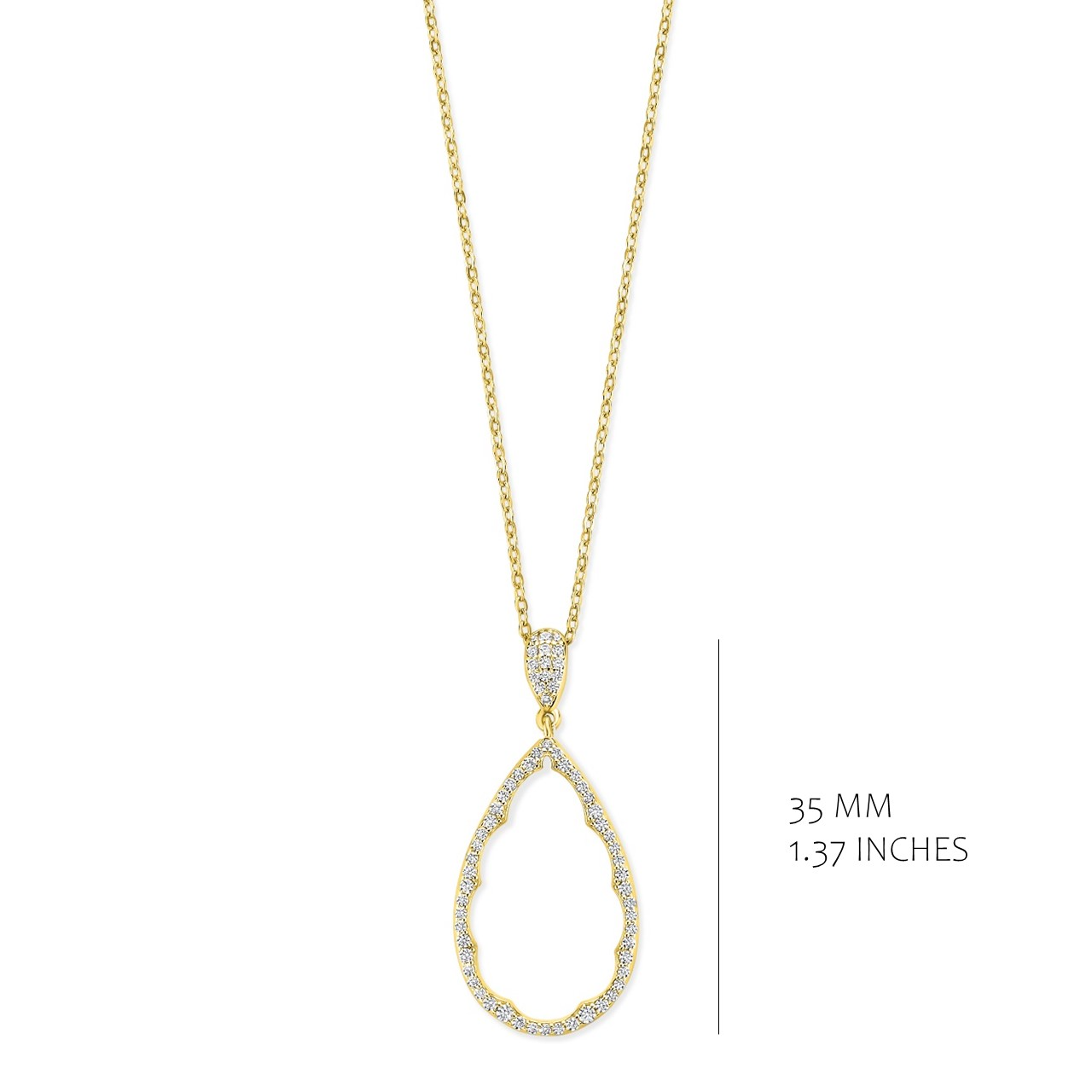 Zilveren ketting verguld met hanger zirconium 