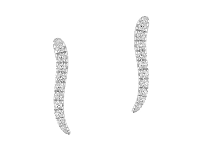 Schitterende witgouden oorbelstekers volledig gezet met briljant van 0.21ct. Ook te dragen in een middengaatje van het oor mee oplopend naar boven. Draag ze voor een vleugje glamour bij elke outfit.