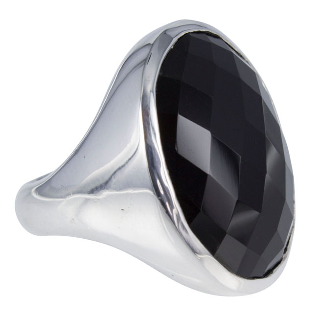 zilveren ring met onyx