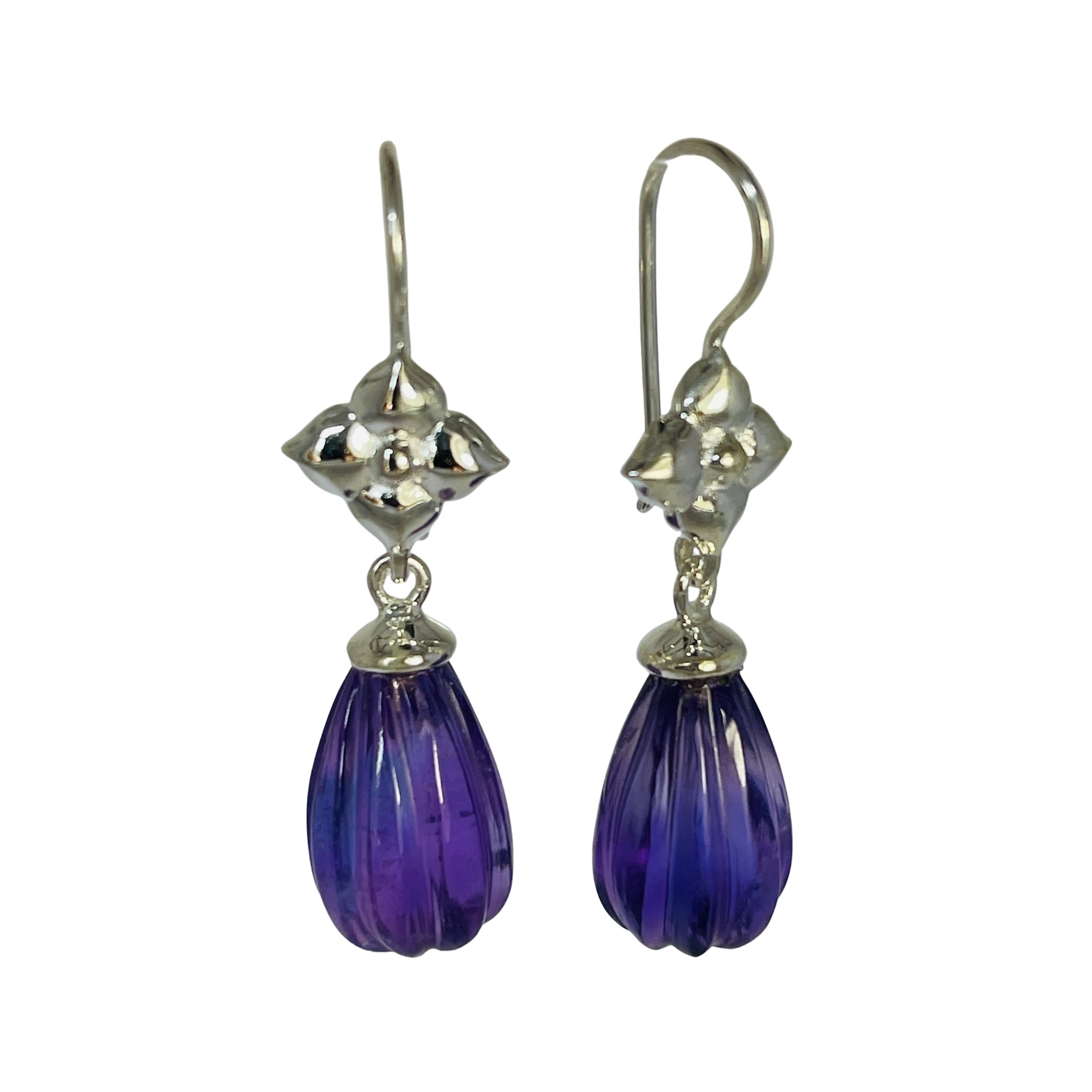 zilveren oorbellen met amethyst
