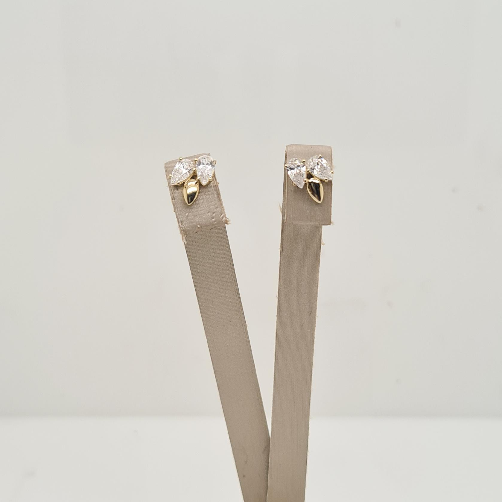14krt gouden oorsieraden met zirkonia