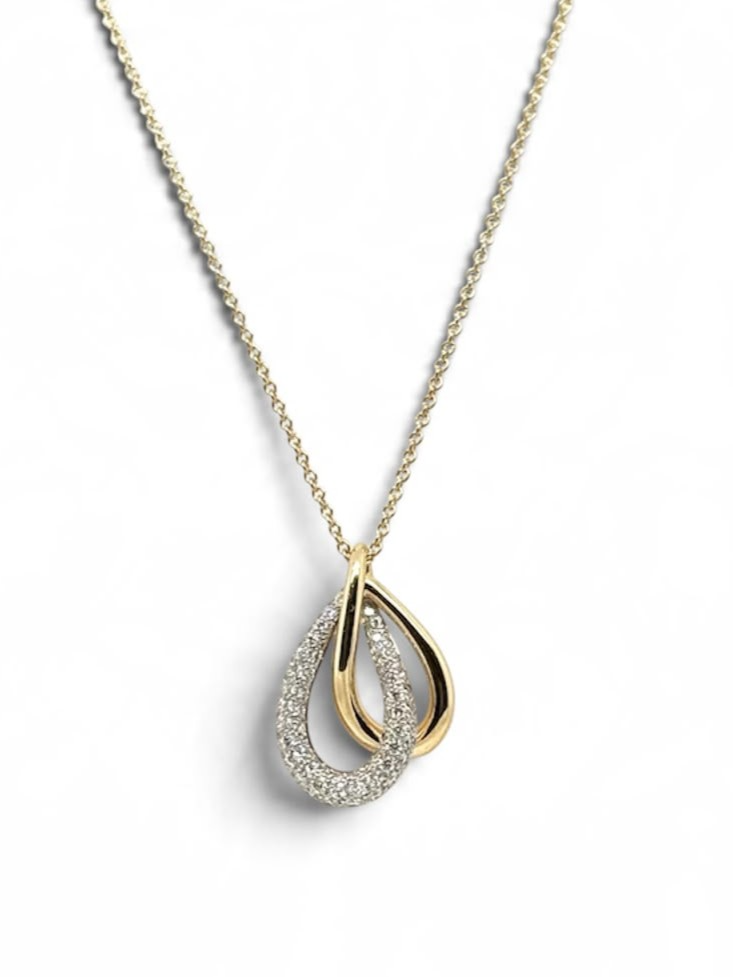 14krt gouden collier met diamant