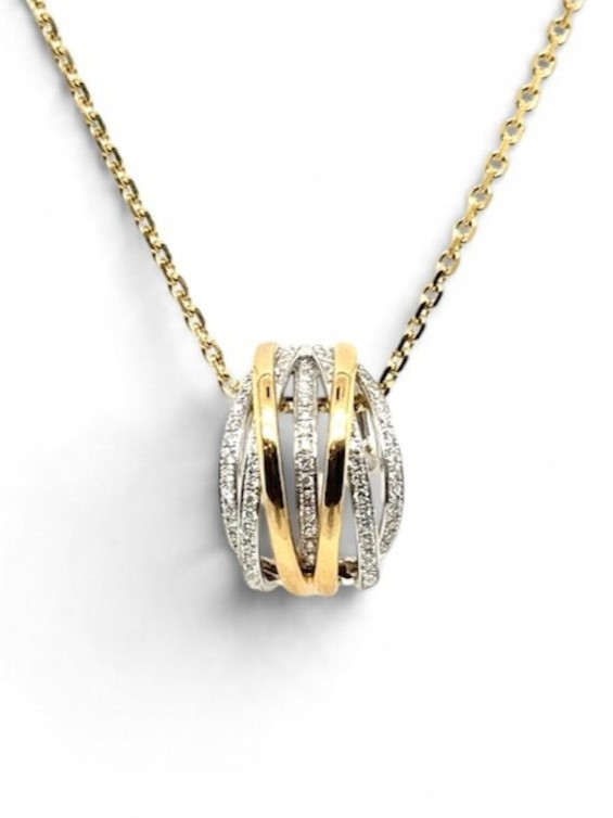 14krt gouden hanger met diamant