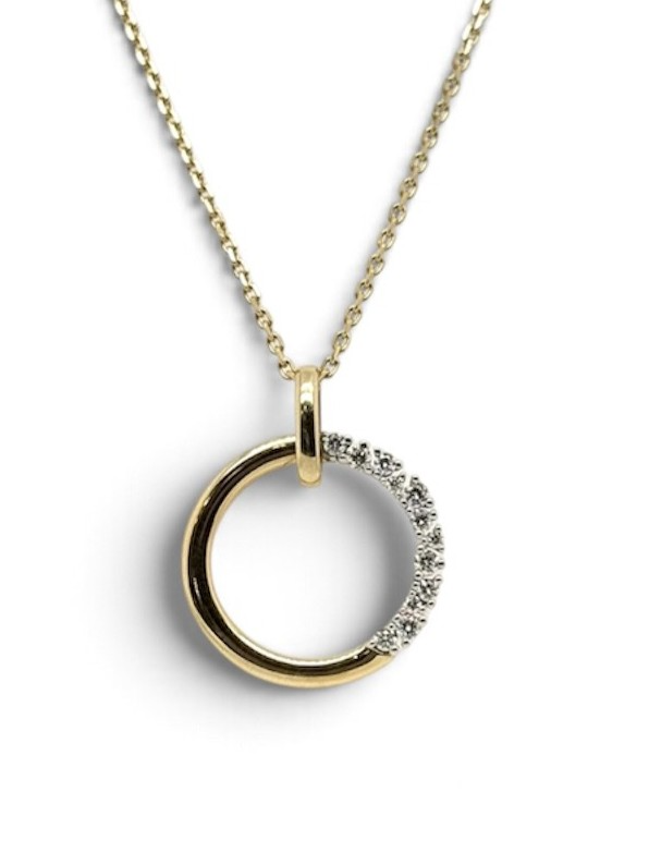 14krt gouden hanger met diamant