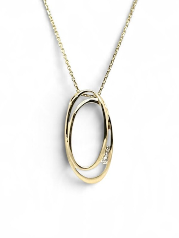 14krt gouden hanger met diamant