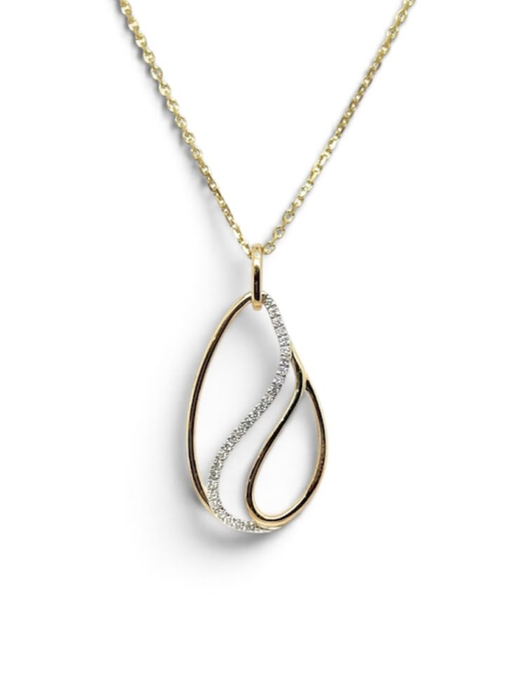 14krt gouden hanger met diamant