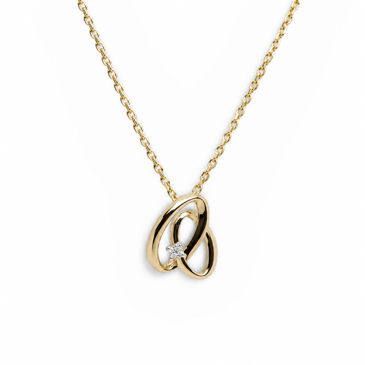 14krt gouden hanger met diamant 