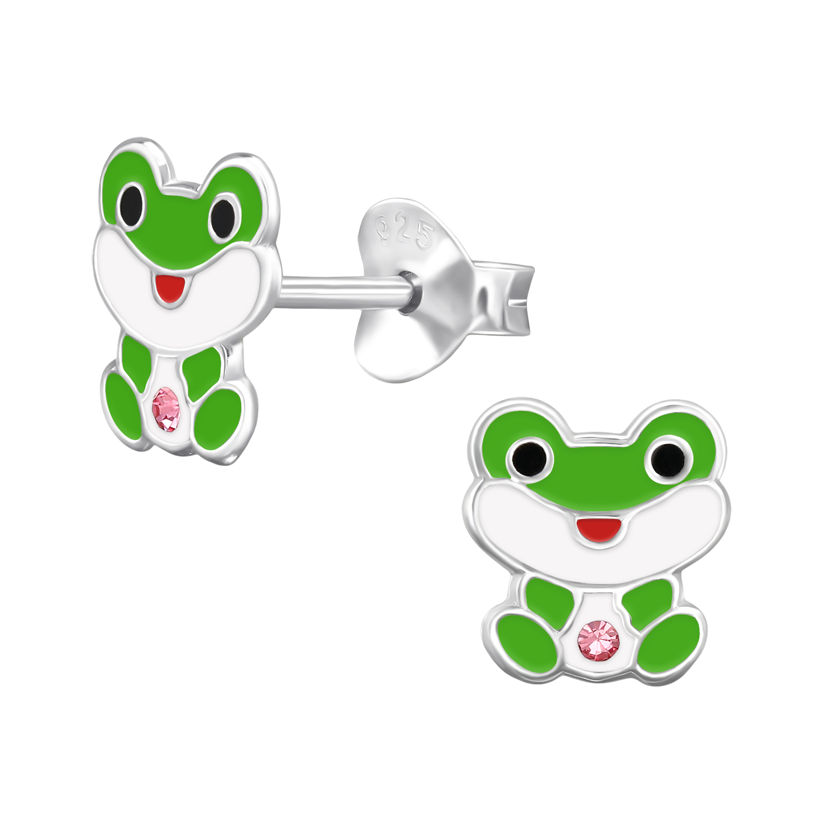 Zilveren oorstekers kikker | 50109