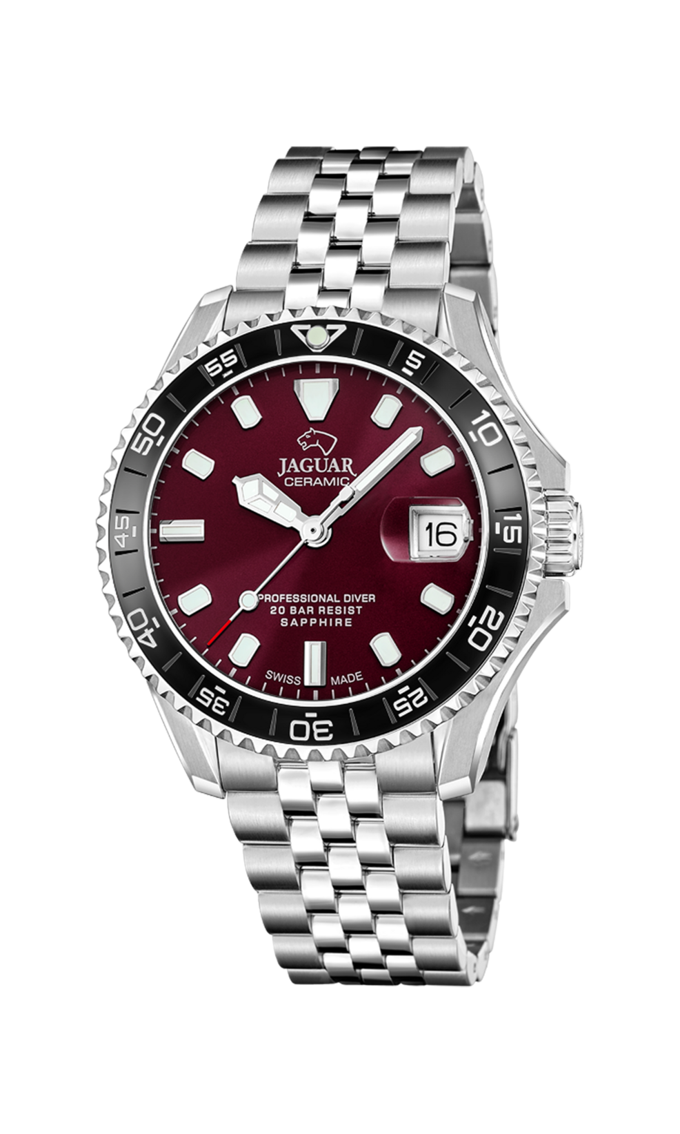 Jaguar Diver Ceramic 20ATM, zwitsers binnenwerk, saffierglas