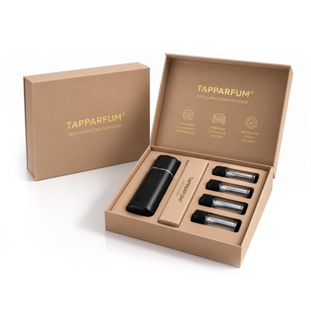 Car Perfume Set van Tapparfum &ndash; Luxe autogeuren voor onderweg
Geef elke autorit een vleugje luxe met de Car Perfume Set van Tapparfum! ✨ Met deze stijlvolle autodiffuser en 4 heerlijke geuren maak je van iedere rit een bijzondere geurbeleving. Of je nu onderweg bent naar je werk, een dagje uit gaat of gewoon wilt genieten van een heerlijk ruikende auto: met Tapparfum rijd je altijd in stijl.

4 heerlijke geuren voor jouw auto

De Car Perfume Set bevat een diffuser en 4 mooie geuren, waaronder La 100, TN033, Le101 en DF011. Zo kun je afwisselen tussen verschillende geuren en kies je eenvoudig de geur die past bij jouw stemming of het moment.

De diffuser zorgt voor een stijlvolle toevoeging aan je auto-interieur en maakt jouw favoriete autogeuren onderdeel van iedere rit.

Waarom kiezen voor de Car Perfume Set van Tapparfum?

 Een luxe geurbeleving in je auto
✨ Een stijlvolle autodiffuser
 Vier heerlijke geuren om af te wisselen
 Ideaal voor jezelf of als origineel cadeau
❤️ Voor iedereen die houdt van een fris en verzorgd auto-interieur
Maak van jouw auto een plek waar je graag instapt! Ontdek de Car Perfume Set van Tapparfum en geniet van jouw favoriete geuren, rit na rit.

Bestel jouw Car Perfume Set en geef iedere autorit een luxe finishing touch