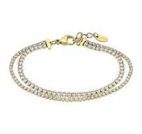 dubbele armband in, staal met ziconium lotus 
