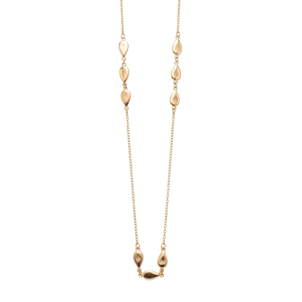 Tijdloze Elegance: 18 Karaat Geelgouden Dames Collier met Druppel Elementen (45 cm)

Voeg een vleugje verfijning toe aan je dagelijkse stijl met dit prachtige 18 karaat geelgouden dames collier. Het sieraad kenmerkt zich door een fijne Schakelketting voorzien van een reeks speelse, druppelvormige gouden elementen die elegant op het decollet&eacute; vallen. Dit unieke ontwerp combineert een organische, moderne vormgeving met de warme glans van hoogwaardig geelgoud.

Vervaardigd uit echt 750 18k geelgoud voor een duurzame kwaliteit en een luxe uitstraling. Met een universele draaglengte van 45 cm valt dit collier perfect rond de halslijn. Een veelzijdig sieraad dat prachtig solo gedragen kan worden, maar zich ook uitstekend leent om te combineren met andere gouden kettingen.