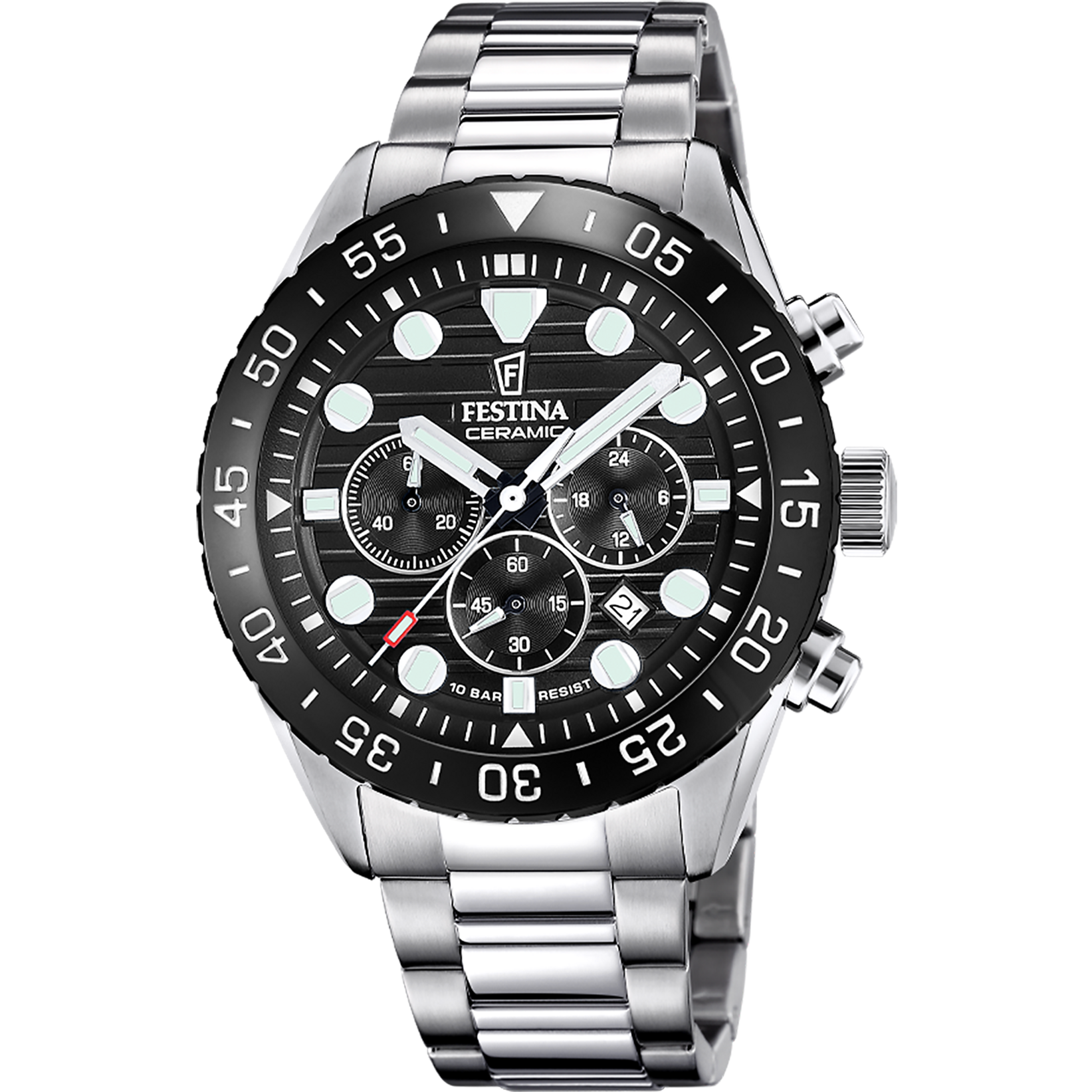 Festina heren zwart horloge ceramic bezel F20808/3