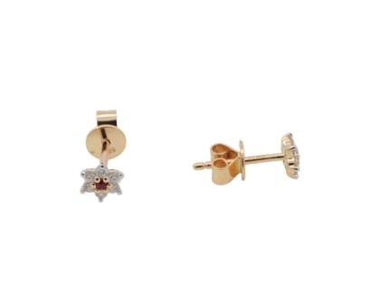 Entdecken Sie die Eleganz der Ohrstecker Gold 585 mit zwei Rubin- und Brillantsteinen. Diese Schmuckst&uuml;cke aus Gelbgold sind perfekt f&uuml;r jeden Anlass. Tragen Sie sie zu formellen Anl&auml;ssen oder verleihen Sie Ihrem Alltagslook einen Hauch von Glamour. Modellnummer: 289834019. Ideal als Geschenk oder um sich selbst zu verw&ouml;hnen. Kategorisiert unter JEWEL, STUD_EARRINGS.