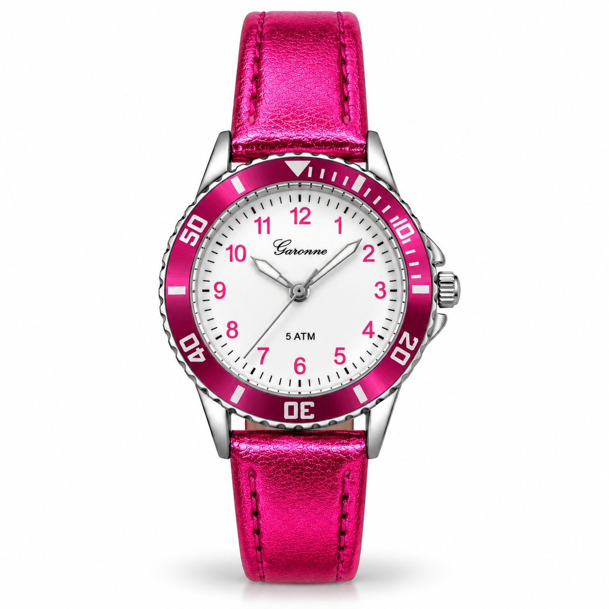 Garonne Kids metallic fuchsia kinderhorloge 38 mm | KV38Q468