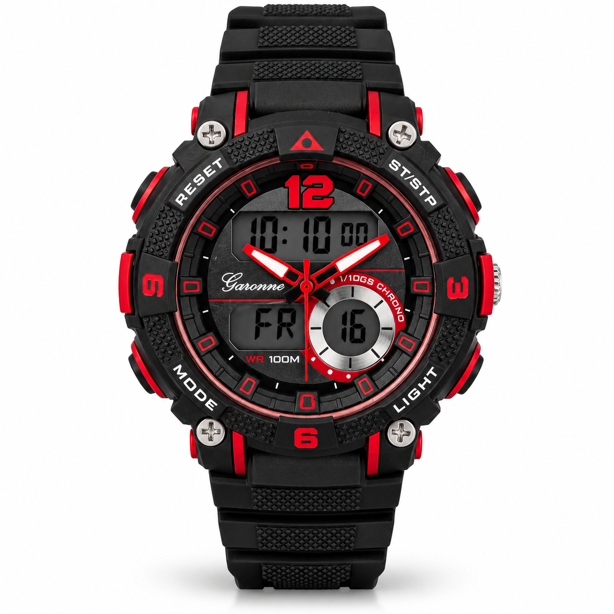 Garonne kinderhorloge zwart rood 38 mm | KQ28Q475