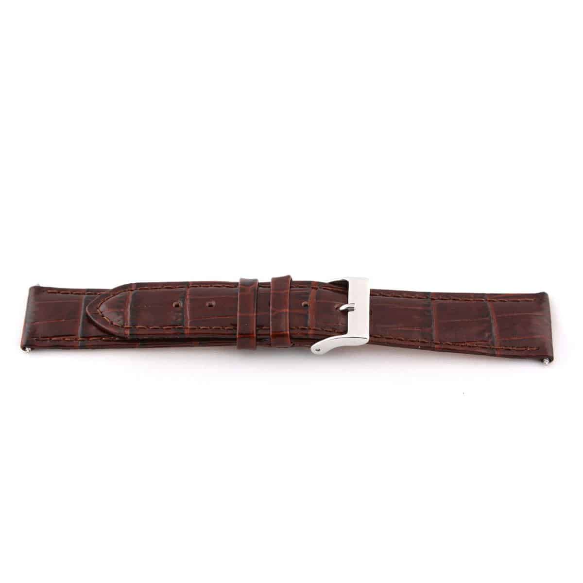 Italiaans lederen horlogeband, donkerbruin, glad en gestikt. 
Kleur band: Donker bruin
Band dikte: 3.3mm
Band lengte: 80/120mm
Band breedte: 20x18mm
Gesp: All Stainless Steel
Bekleding binnenband: Nubuck
Gestikt: Ja
Pushpin: Inclusief
Hypoallergeen: Ja
Waterproef: Nee
EAN: 4782586341550