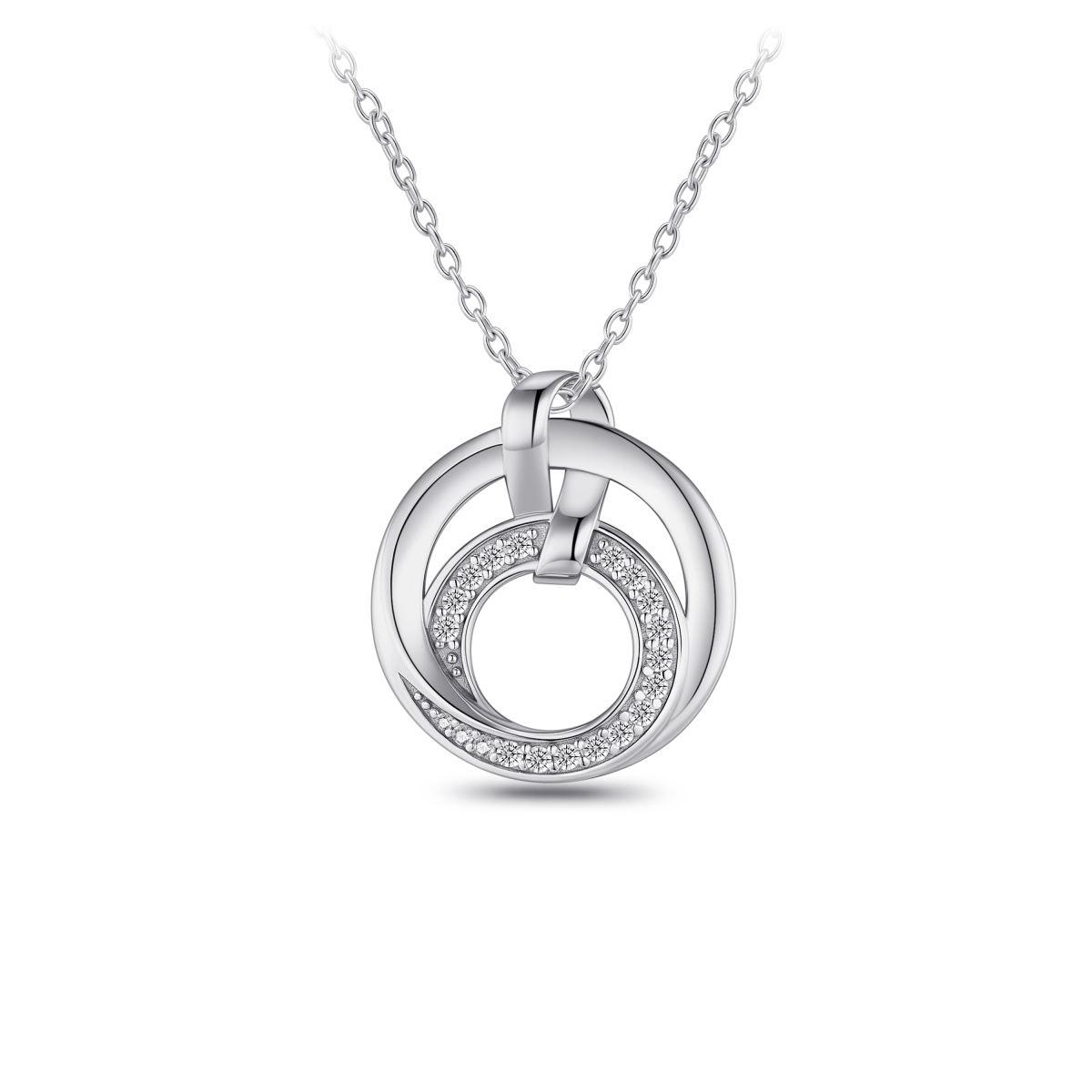 Gisser Collier 2 rondjes 1 met zirkonia