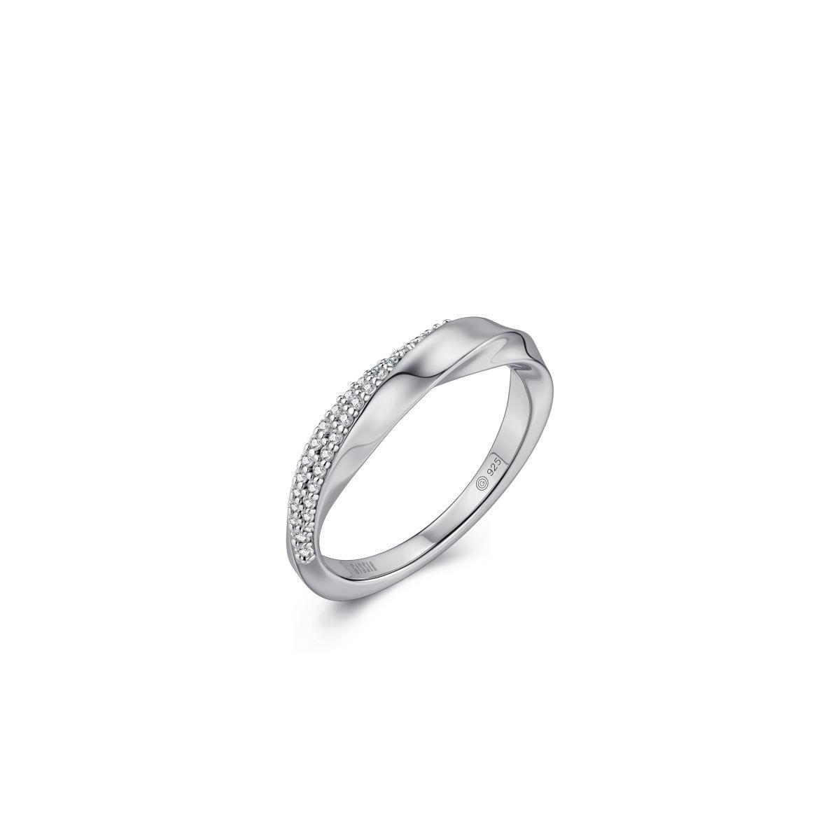 Gisser Ring gedraaid met zirkonia