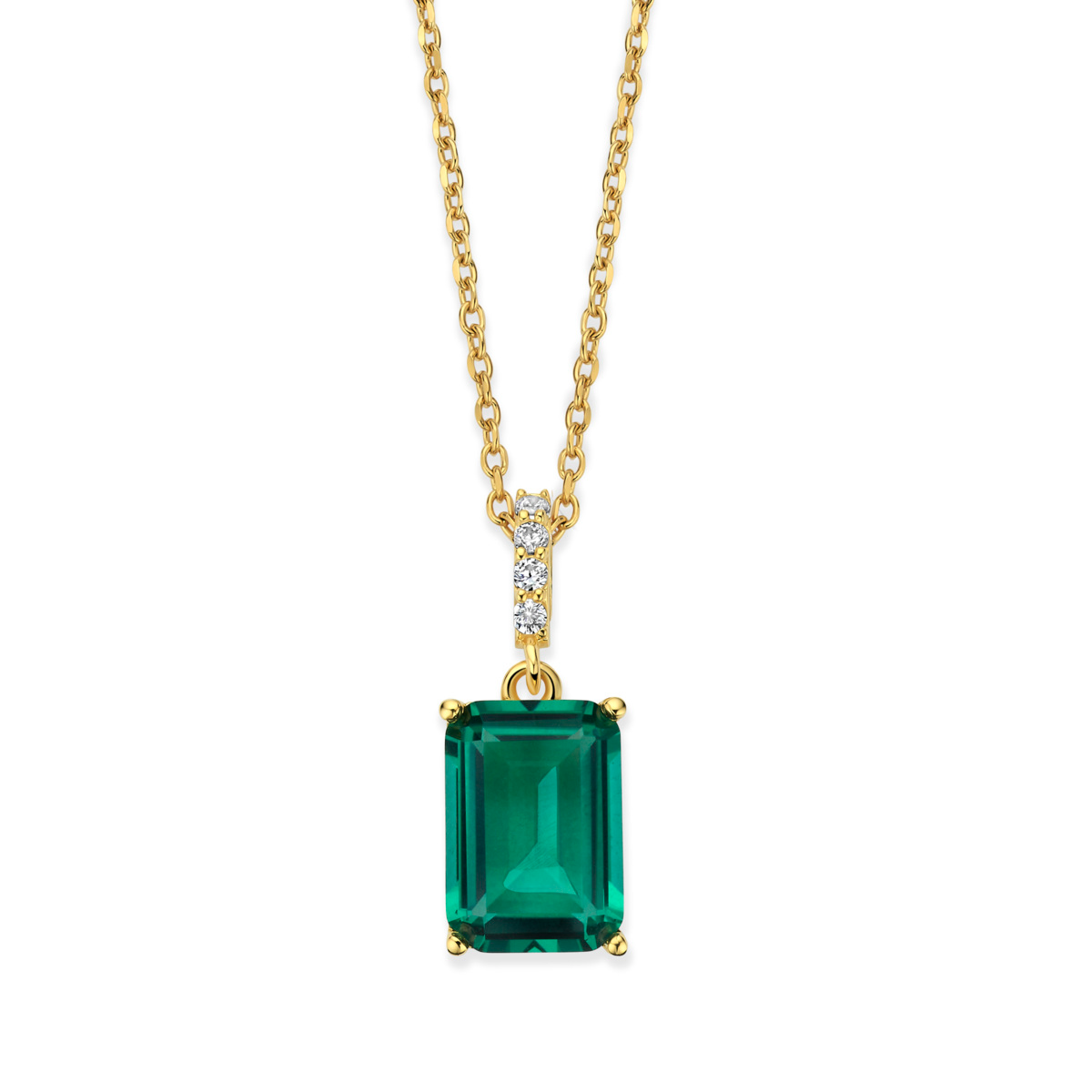 De Naiomy Verguld Zilveren Halsketting met Groene Zirkonia is een elegante ketting van 42 cm, gemaakt van 925 sterling zilver en verguld. Met zijn goudkleurige uitstraling en groene zirkonia is het een perfecte aanvulling voor zowel dagelijkse als feestelijke gelegenheden. Draag het solo voor een verfijnde look of combineer met andere sieraden voor extra flair.
