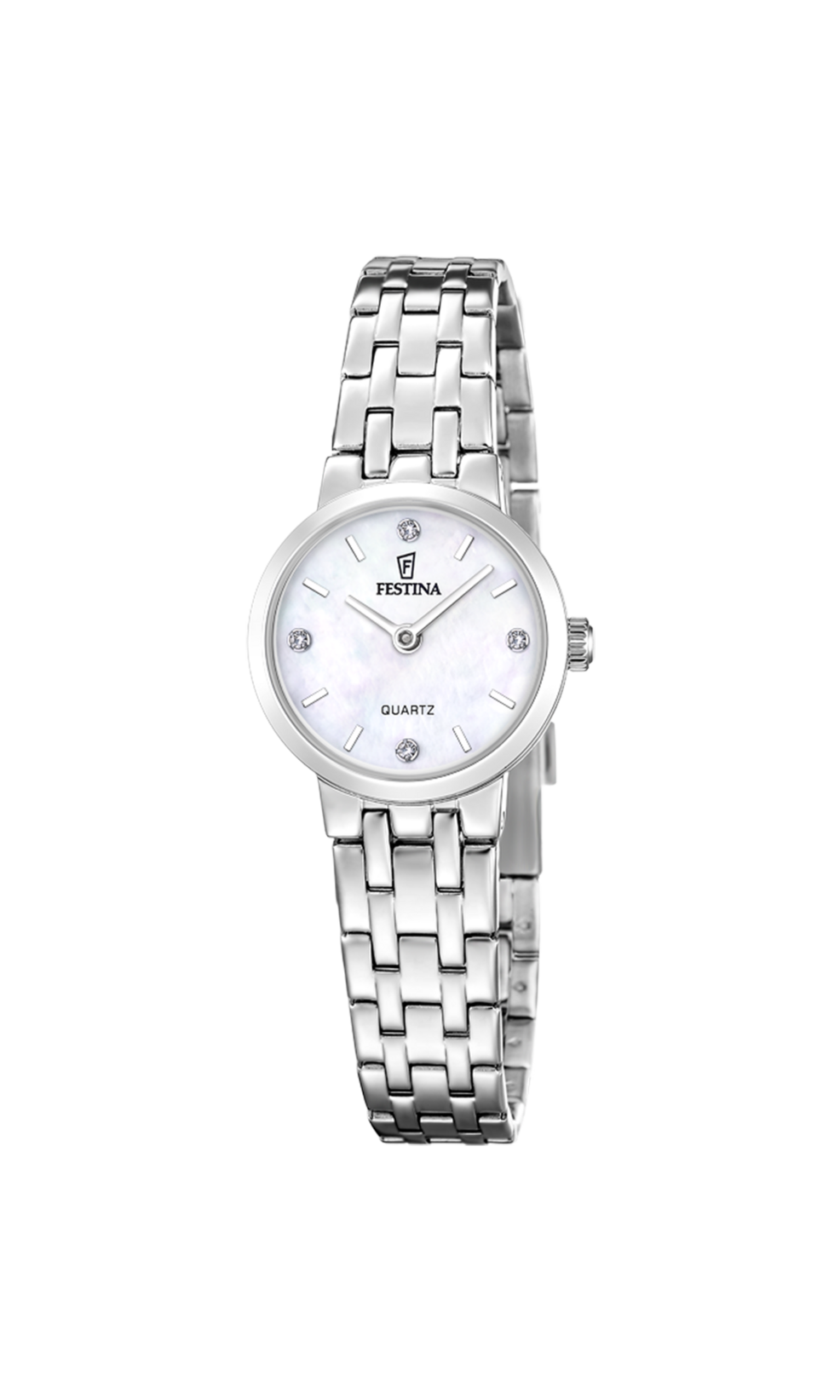 Festina dames nacre Mademoiselle roestvrij staal horloge armband 