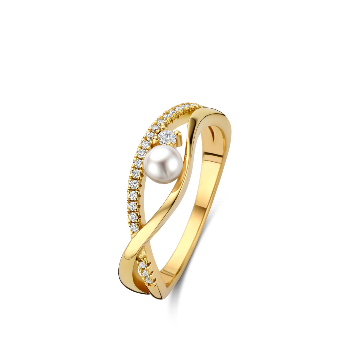 Een prachtige verguld zilveren ring met een verfijnde parel vervaardigd van 925 sterling zilver. Perfect voor speciale gelegenheden of dagelijks gebruik. Combineer met gouden of parelaccessoires voor een stijlvolle look. Een must-have in elke sieradencollectie.