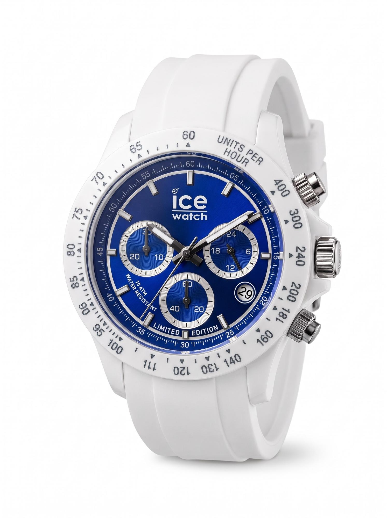 ice watch lim edition wit rubberen band blauw wijzerplaat