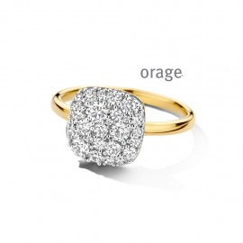 Ring met pav&eacute; verguld geel CZ (V/39)