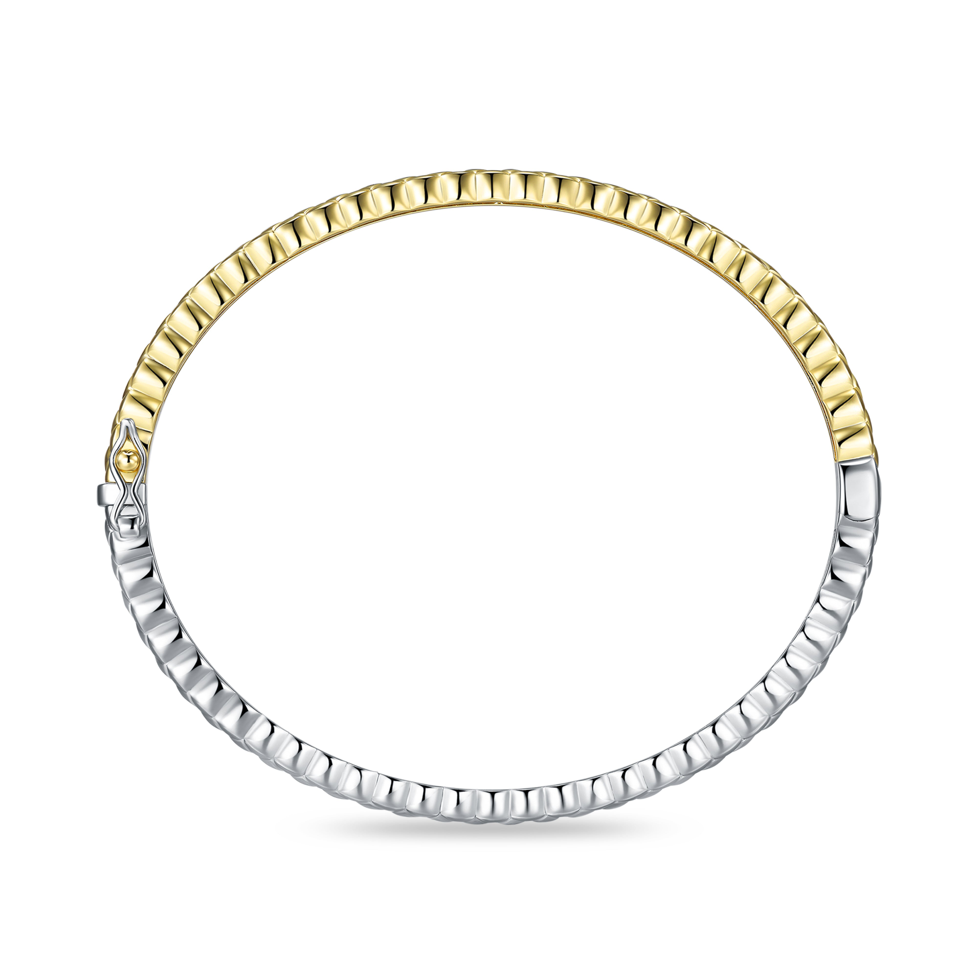 vaste armband bicolor zilver verguld 