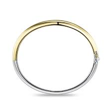 Bangle vaste bicolor armband zilver verguld 