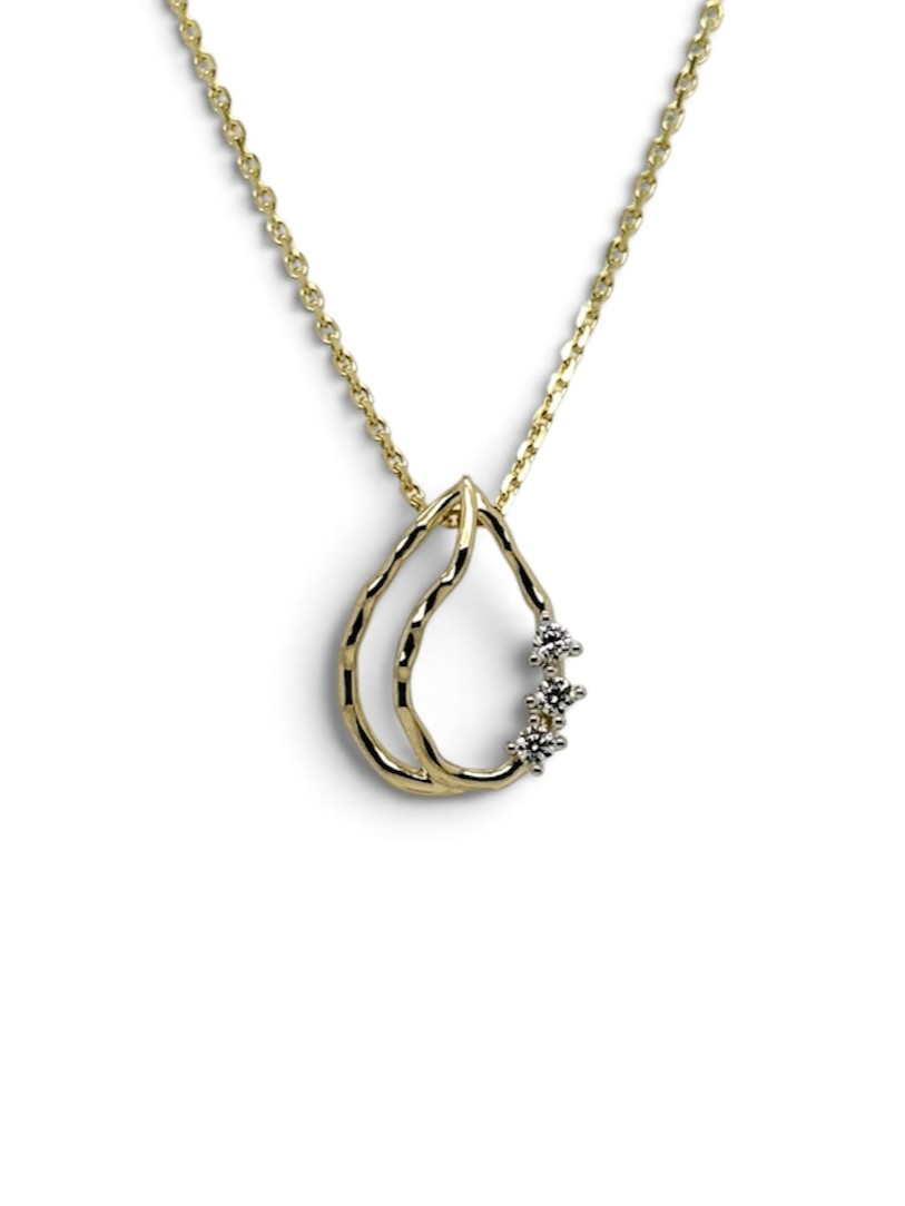 14krt gouden hanger met zirkonia