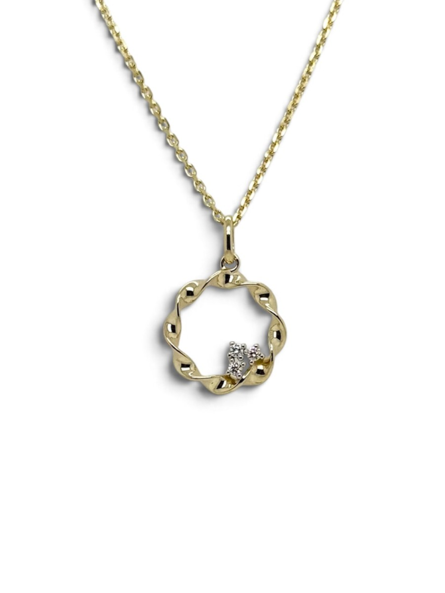14krt gouden hanger met diamant