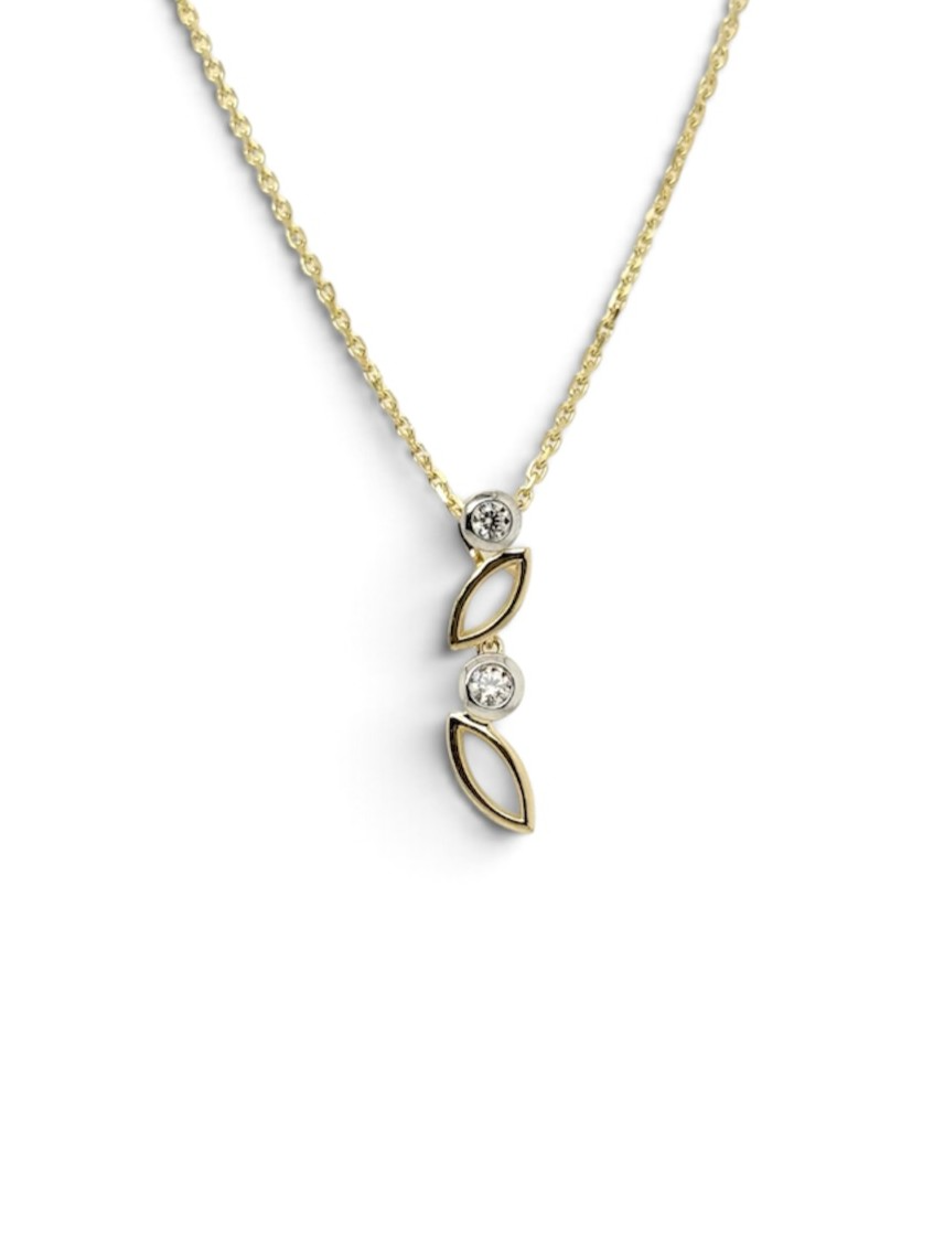 14krt gouden hanger met zirkonia