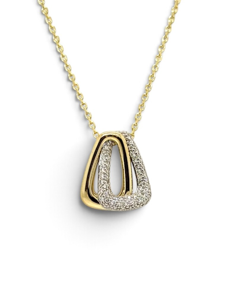 14krt gouden hanger met diamant