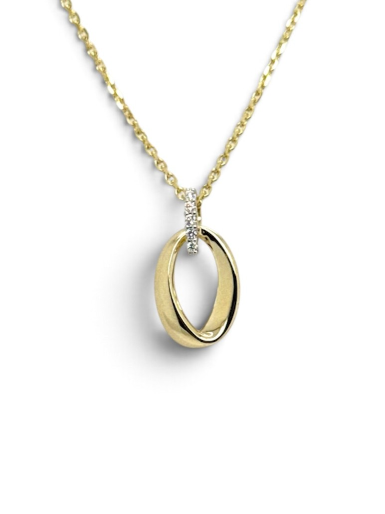14krt gouden hanger met diamant