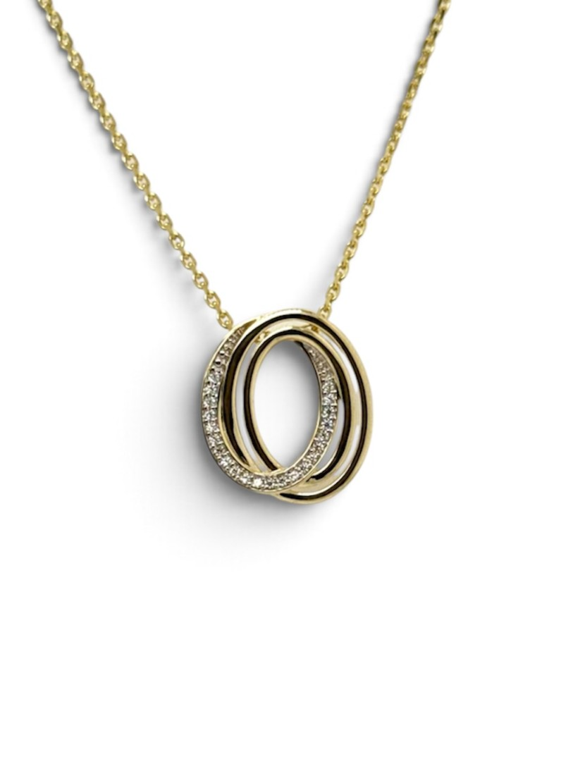 14krt gouden hanger met zirkonia